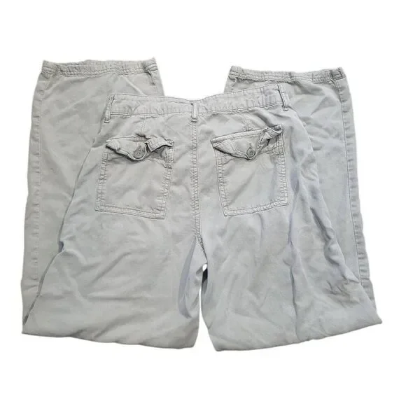 American Eagle Pants Women's 2 Sage Green Lyocell Skater Wide Leg Baggy Soft - Picture 3 of 4